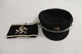 A scarce Frei-Korps peaked cap, adapted from Imperial German civilian yachting hat with affixed