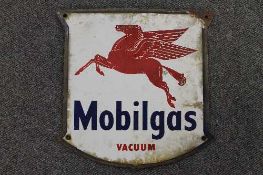 Seven early twentieth century enamel signs - Mobilgas. (7) CONDITION REPORT: Time aged condition