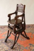 A late Victorian mahogany metamorphic child's chair. CONDITION REPORT: Good condition.