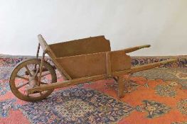 A nineteenth century wooden barrow, length 175 cm. CONDITION REPORT: Time aged good condition.