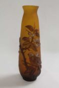 A Galle cameo glass vase, height 30 cm. CONDITION REPORT: Excellent condition, marked 'Galle Tip'.