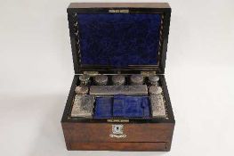 A Victorian walnut Lady's work box with fitted interior, width 31 cm. CONDITION REPORT: Good