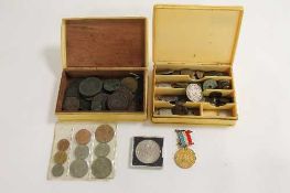 A collection of coins, early tokens, georgian and later copper etc. CONDITION REPORT: Fair condition