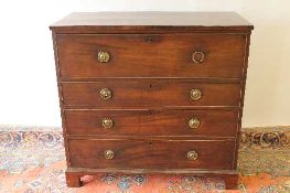 An early Victorian mahogany secretaire chest of four drawers, width 109 cm. CONDITION REPORT: One