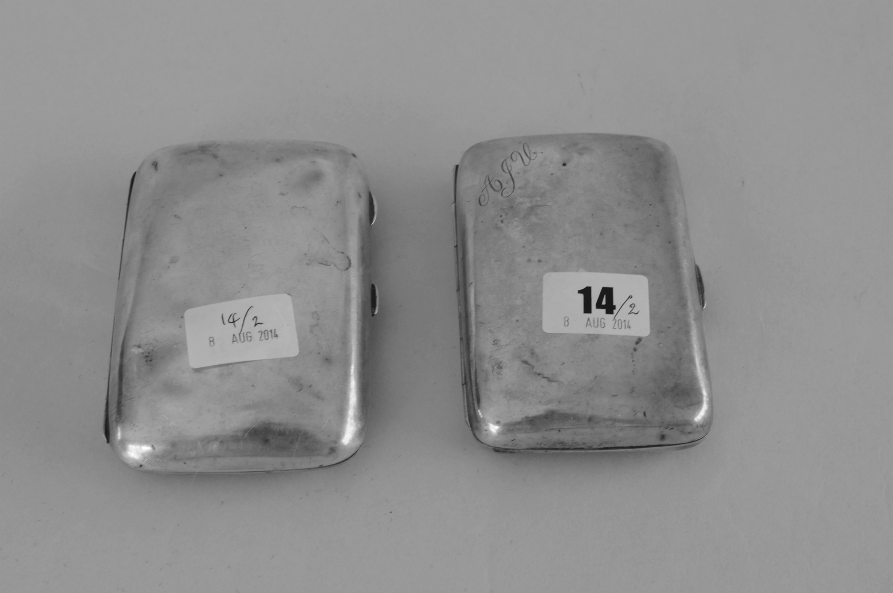 Two silver cheroot cases, Birmingham, 1893 & 1909, 9 oz.