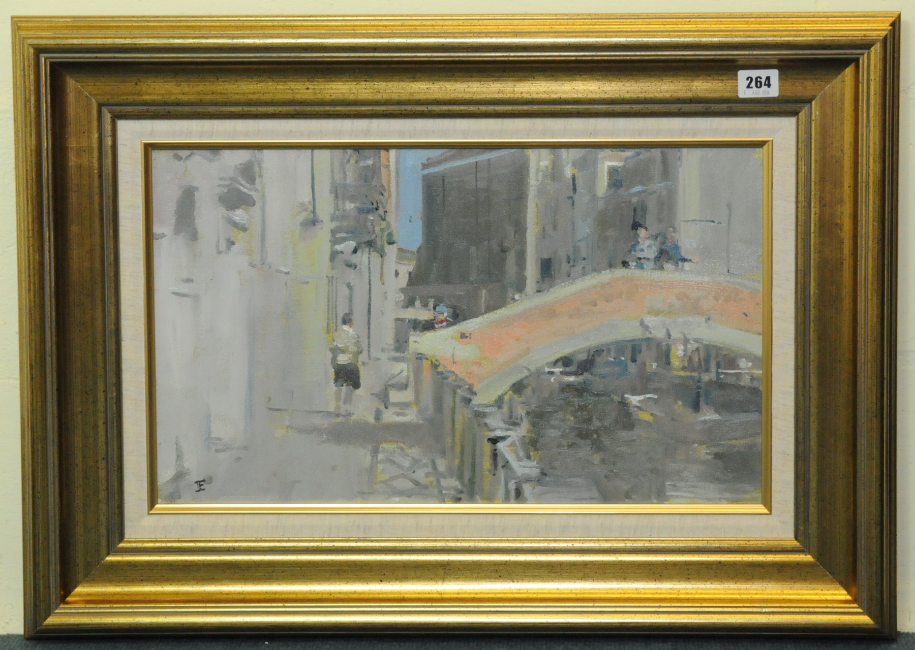 TOM COATES.
Bridge over a canal, Venice.
Oil on canvas. 11½" x 19¼".
Signed with initials.