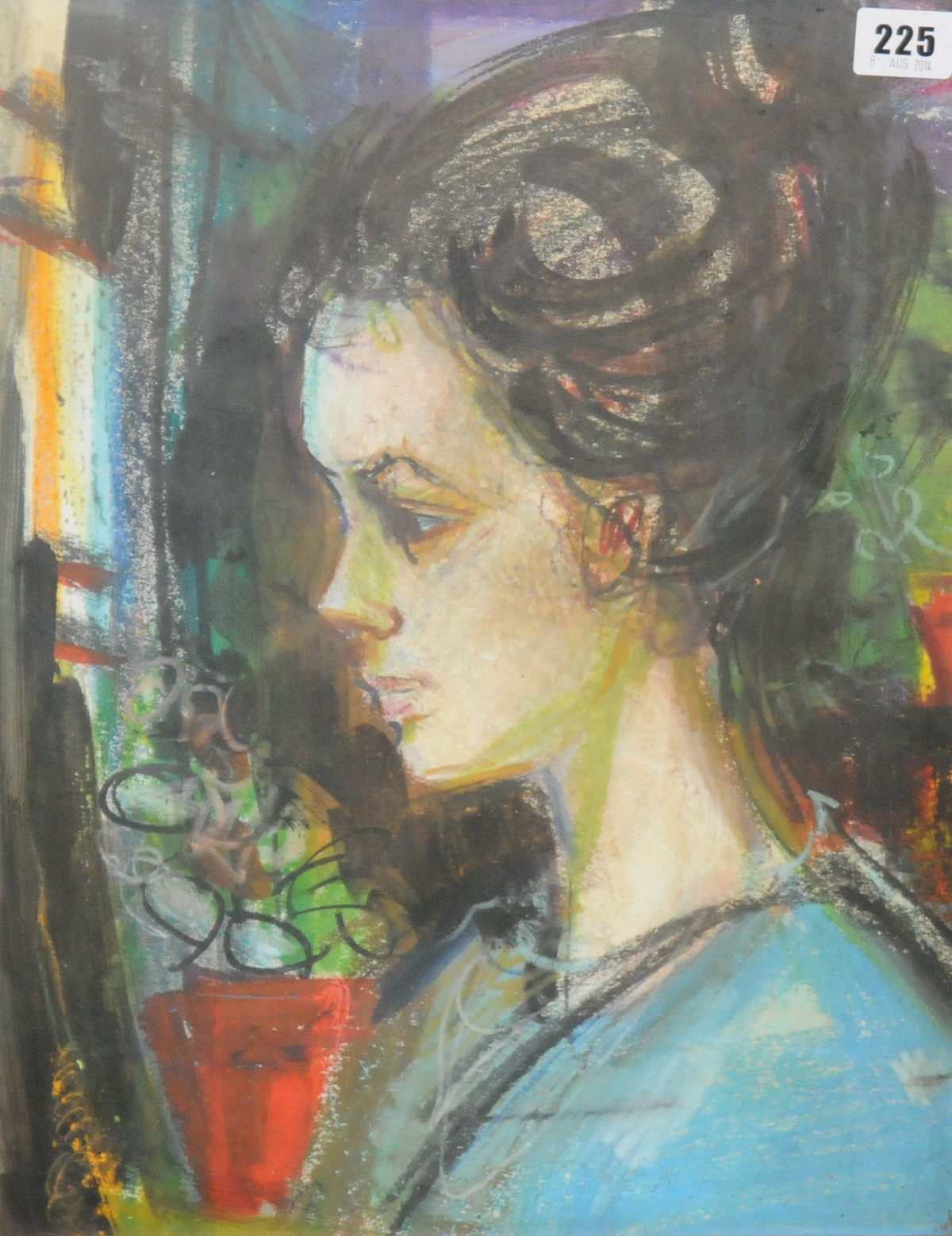 HAMISH LAWRIE.
Portrait of a girl.
Crayon, 17" x 12¾".
Signed on reverse.