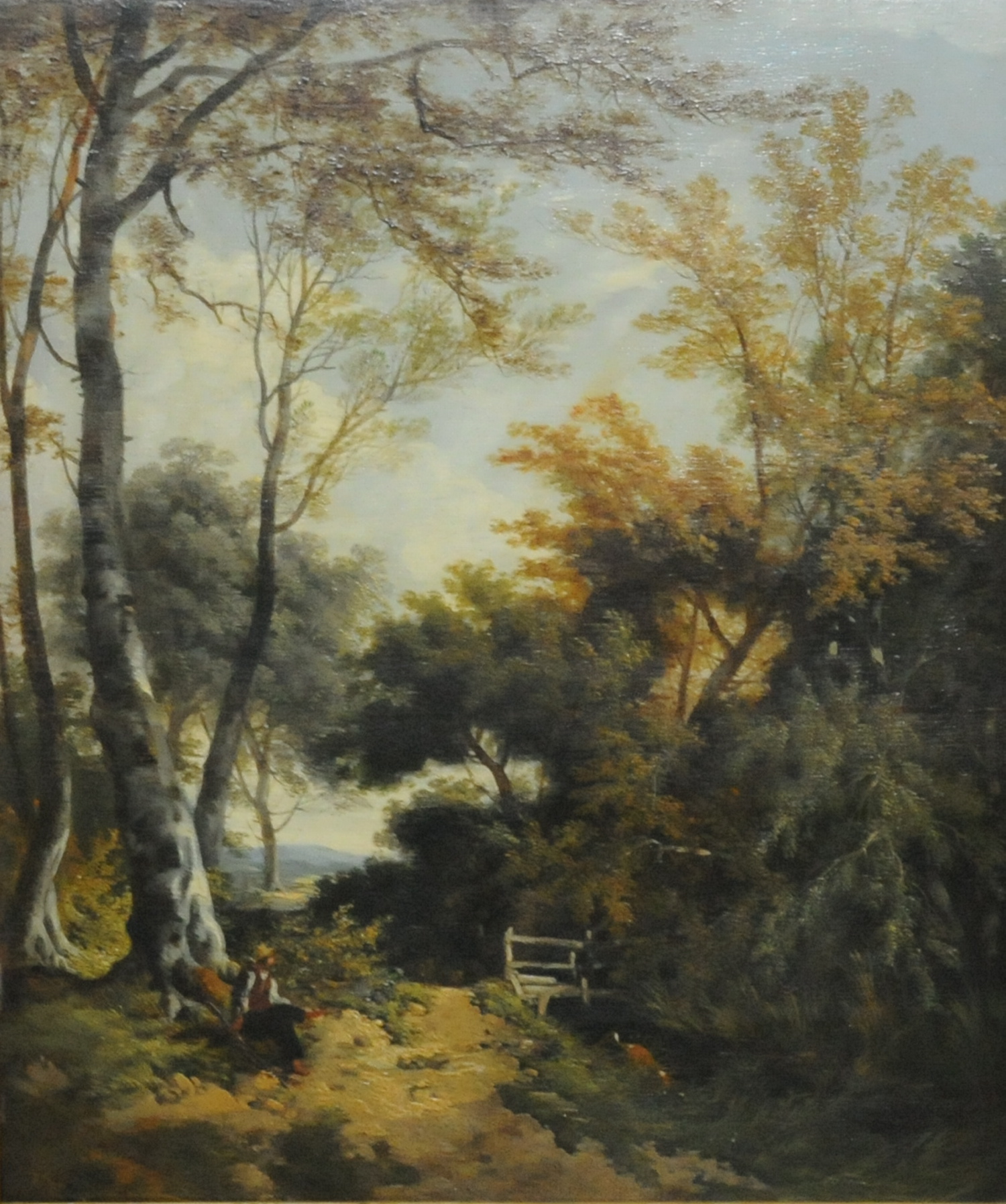 JOHN BERNEY LADBROKE.
Man resting in a wooded glade.
Oil on panel.
20" x 16¾.