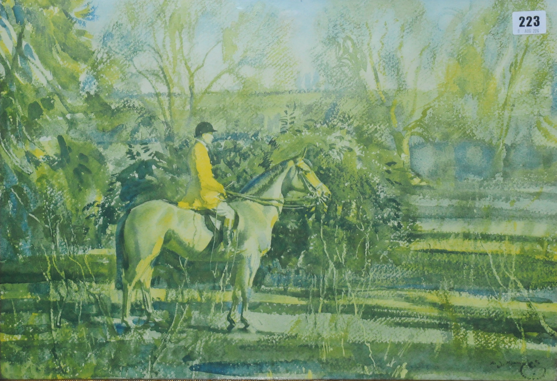 "The Whip", a signed artist's proof after an original oil painting by Alfred Munnings, signed in