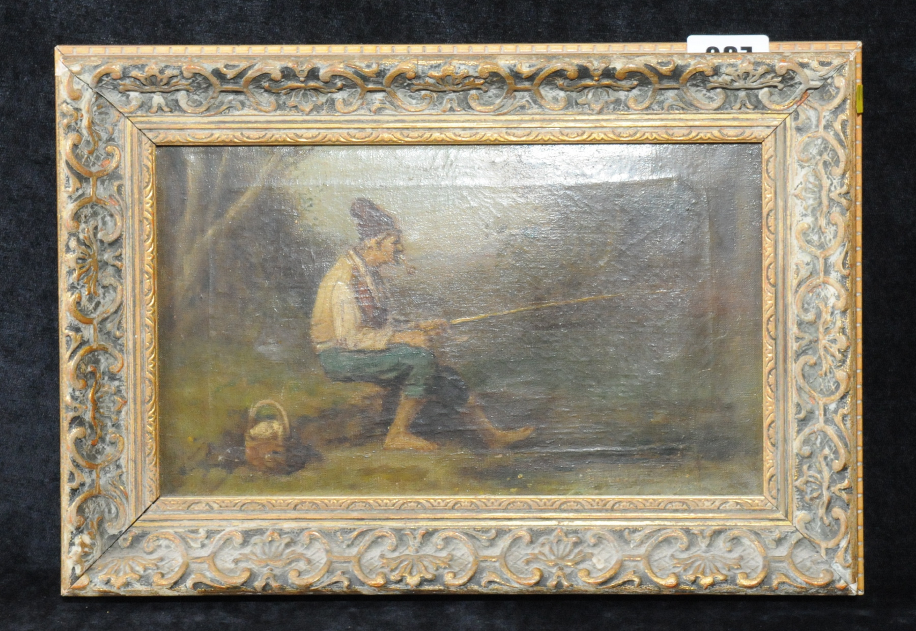 19TH CENTURY DUTCH(?) SCHOOL.
An optimistic fisherman.
Oil on canvas.
5¾" x 9¼.