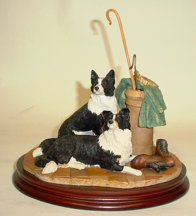 Border Fine Arts Society figure "A Long Day Ahead" (two border collies), SOC9, modelled by Ray
