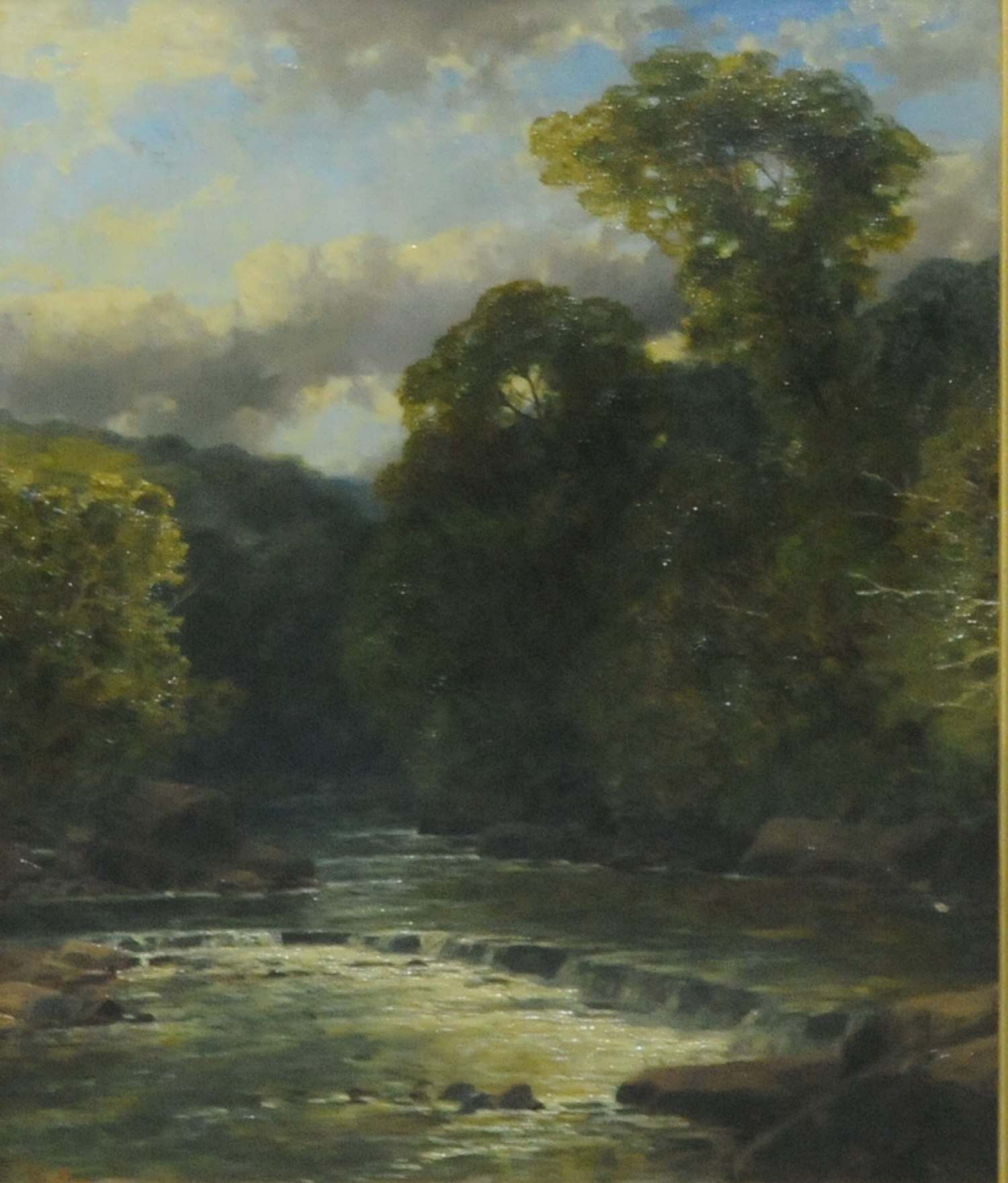 JAMES BRANDON SMITH.
Rocky stream.
Oil on canvas.
11½" x 9¼". Signed.