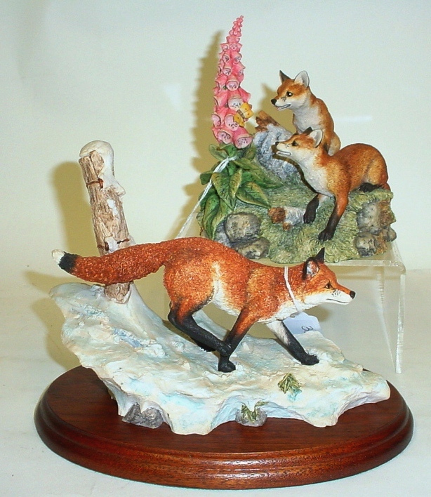Border Fine Arts Society figure "Summer Fun" (two fox cubs & butterfly), SOC4, modelled by Ray