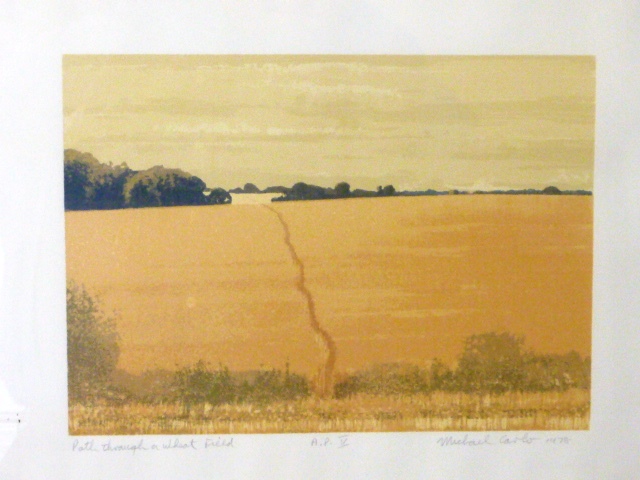 "Path Through the Wheat Field", limited edition colour print by MICHAEL CARLO, signed, inscribed A.