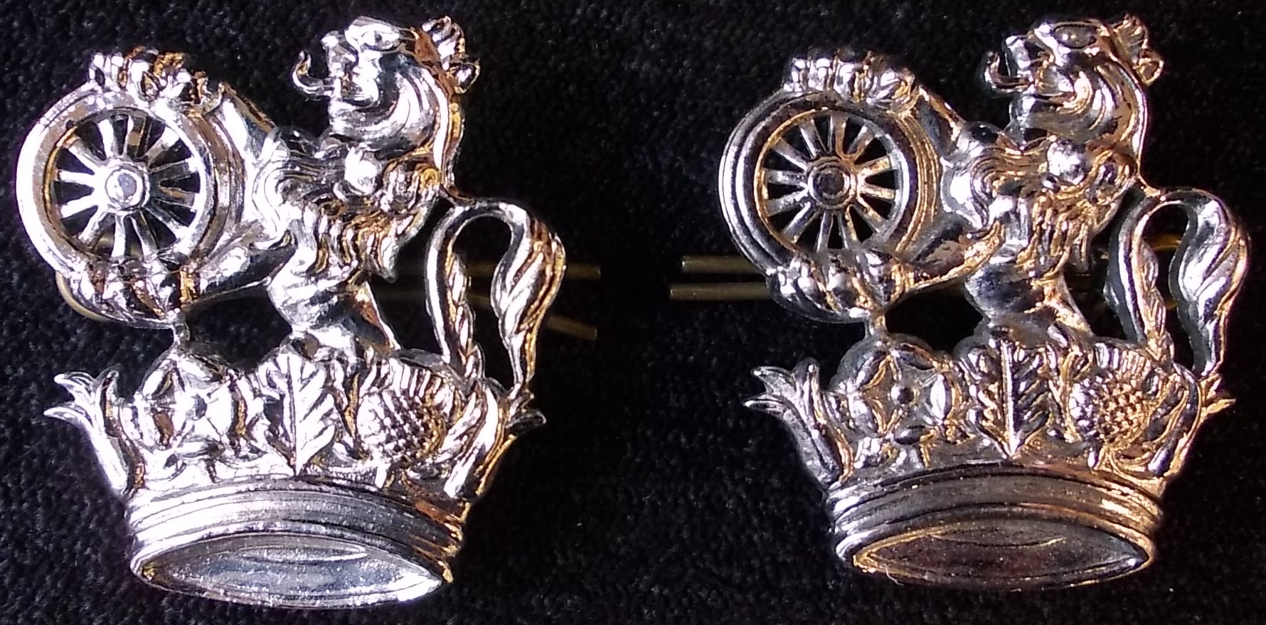 (2) Railwayana. 2 x chromed B.R. cap badges.