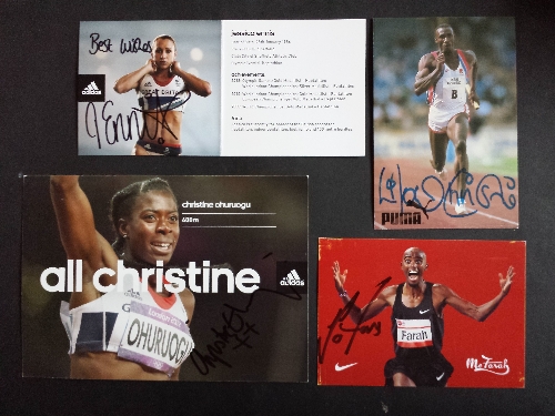 ATHLETICS, signed photos (promotional issues), inc. Mo Farah, Jessica Ennis, Christine Ohuruogu &