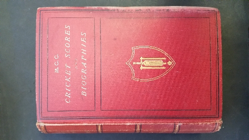 CRICKET, hardback edition of M.C.C. Cricket Scores and Biographies Vol. XII (1871-1873), pub. by