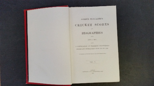 CRICKET, hardback edition of M.C.C. Cricket Scores and Biographies Vol. V (1855-1875), pub. by