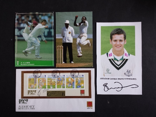 CRICKET, signed covers, photos, postcards etc., slight duplication, VG to EX, Qty.