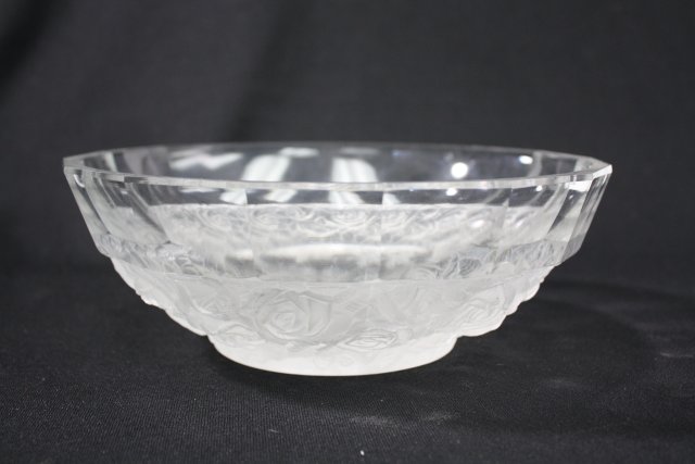 Reproduction Lalique bowl Approx. 3"" x 9"" Diam. Good condition Good condition