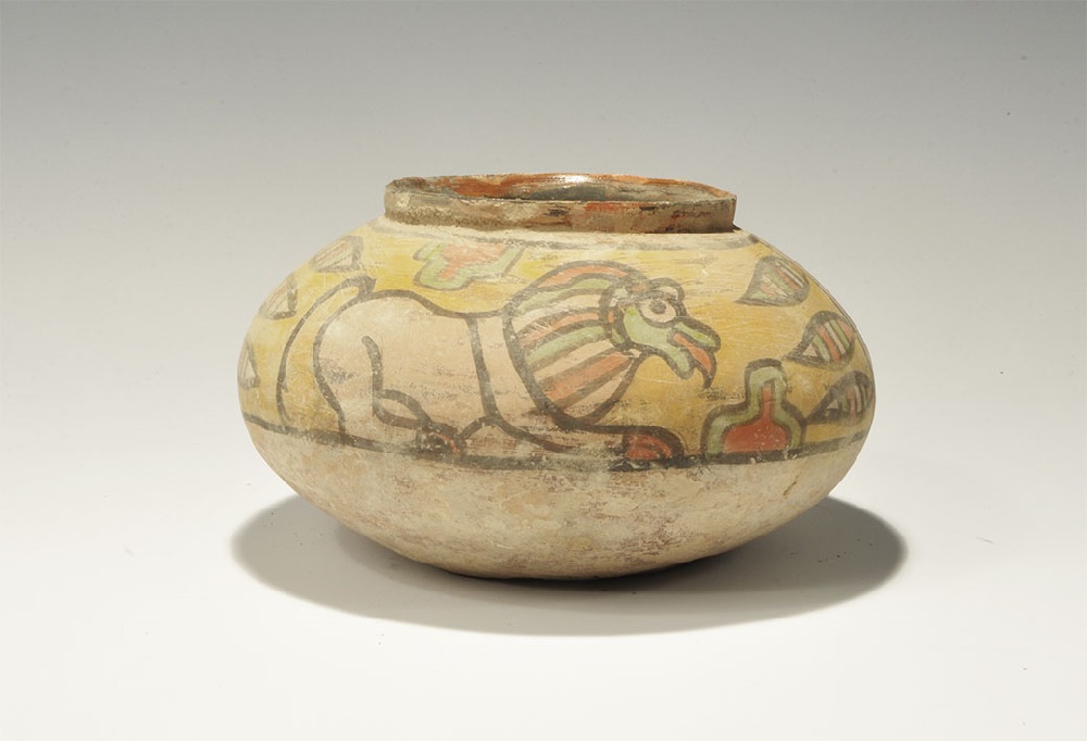 Indus Valley Painted Ceramic Pot with Animals3300-1300 BC. A biconical terracotta pot with painted