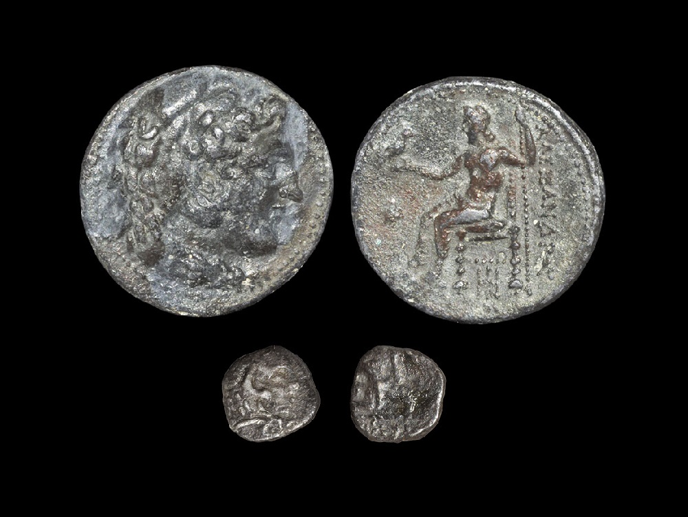 Ancient Greek Coins - Macedonia - Alexander III - Tetradrachm & Obol Group [2]336-323 BC. Obvs: head
