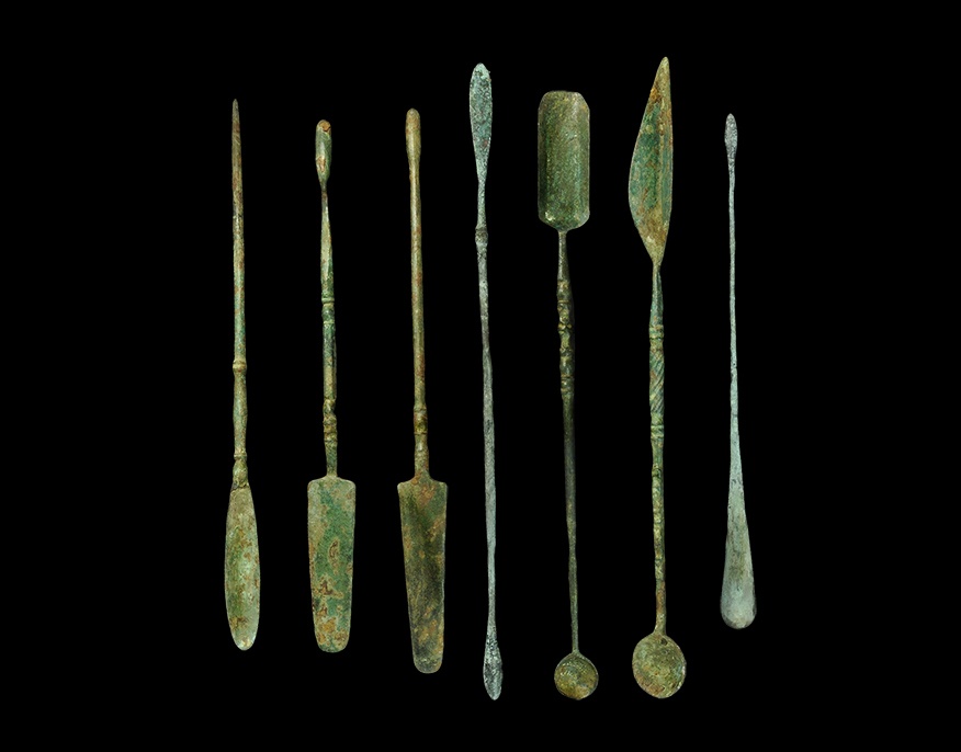 Roman Style Bronze Medical Instrument GroupAn undated archaistic mixed group of cast medical