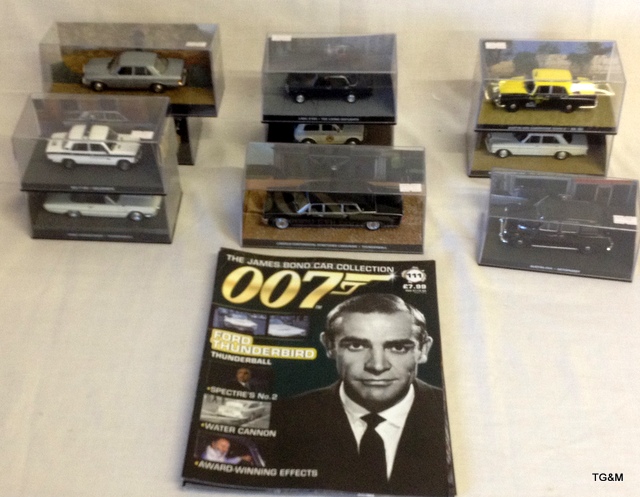 James Bond car collection 10 pieces N°111-1200 including magazines