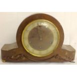 A 1940's Walnut cased mantle clock with Westminster chime