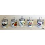 A set of 4 Royal Worcester Egg Coddlers and 1 other