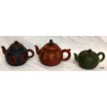 3 collectable Yixing oriental teapots