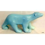 A Longwy style Polar bear figure