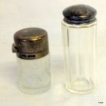 Silver topped scent bottles,