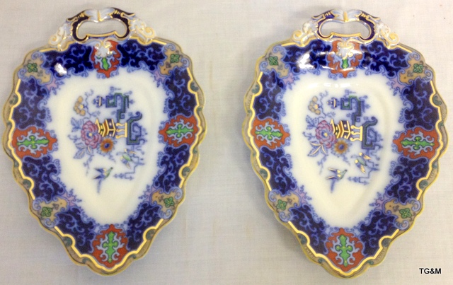 A Pair of Ridgway and Morley flow blue Victorian serving dishes - Image 2 of 2