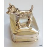 A small silver pill box, with articulated Scottie dog, 22gms