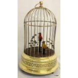 An Antique singing bird Automaton , 2 birds possibly by Bontem in excellent working order 28cm high