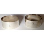 A pair of silver Napkin rings hallmarked Birmingham 1926, weight 49gms