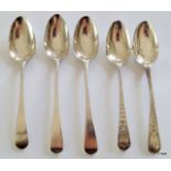 5 Georgian silver assorted teaspoons, 59gms