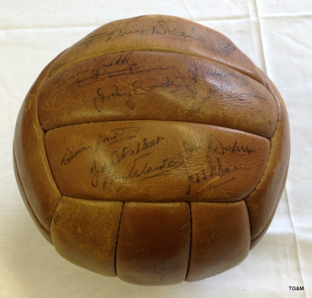 Munich Air Disaster 'Busby Babes'  Authentic signed football, presented as a raffle prize on 4th