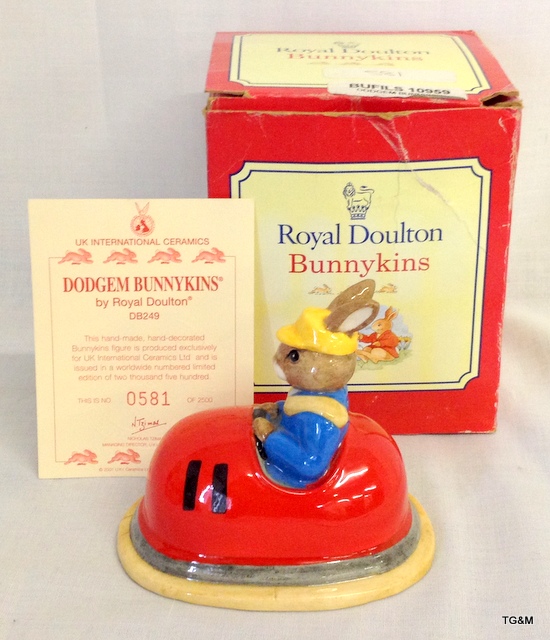 A Royal Doulton Bunnykins Limited edition 'Dodgem' with certificate 0581 - Image 2 of 2