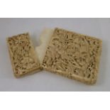 Chinese deep carved ivory card case