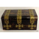 A Victorian Coromandel arts and crafts wood casket 26x18x11cm