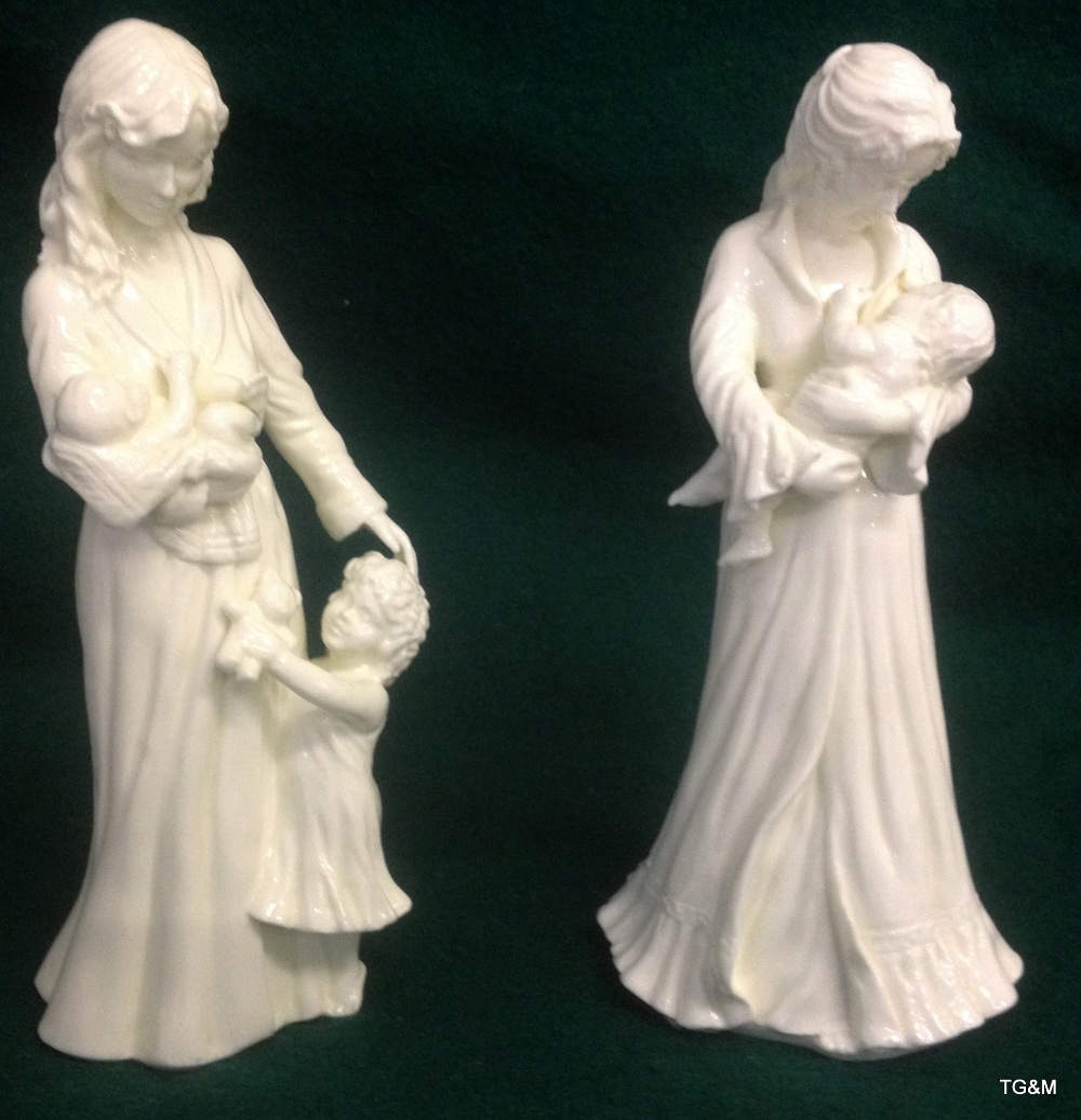 Two Royal Worcester figures "New arrival", "Sweet dreams"