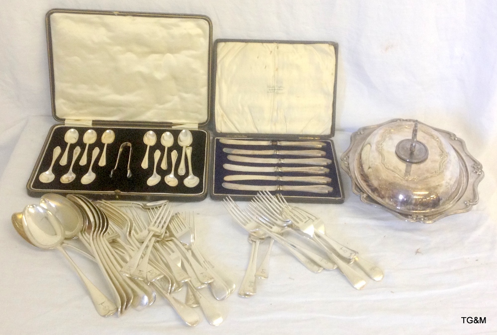 Assorted silver and silver plated items