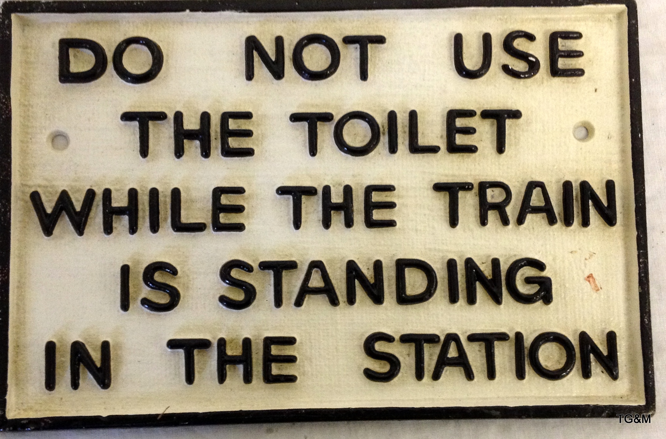 Toilet railway sign