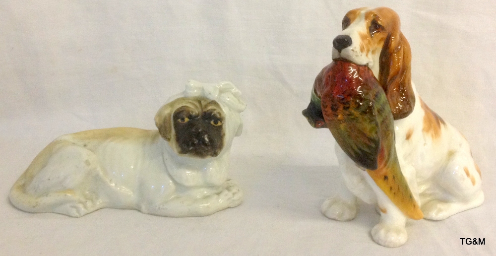 Royal Doulton model of a retriever (HN1078) and another dog figure
