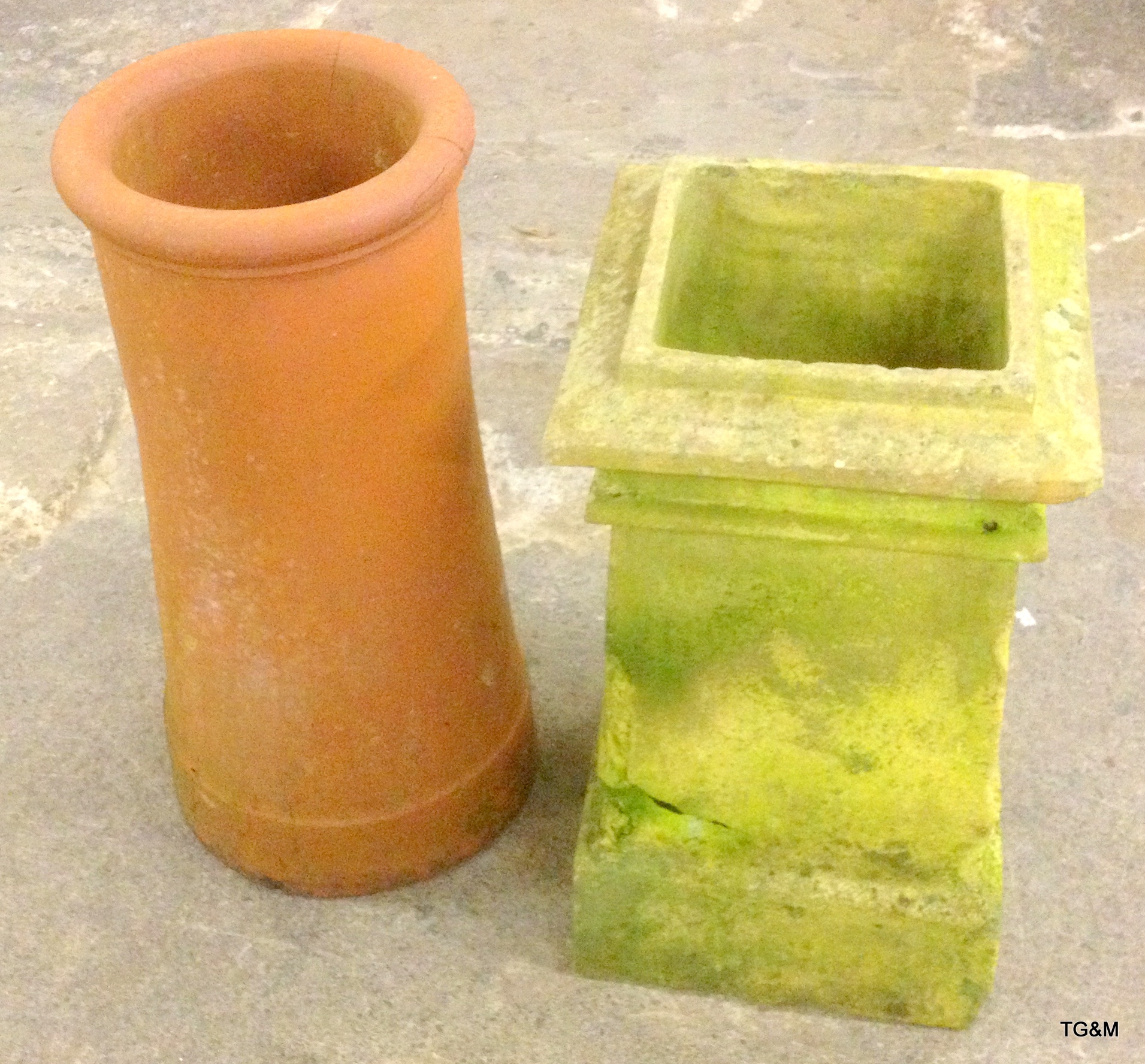 Two chimney / flower pots