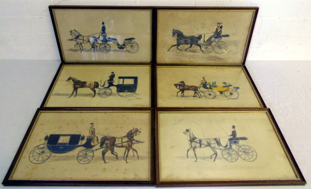 Six horse and coach prints