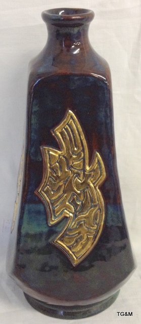 A Lat Gales folk pottery lustre vase with oriental style motif