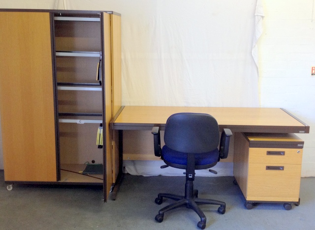 Project office equipment, desk, chair and file cupboard
